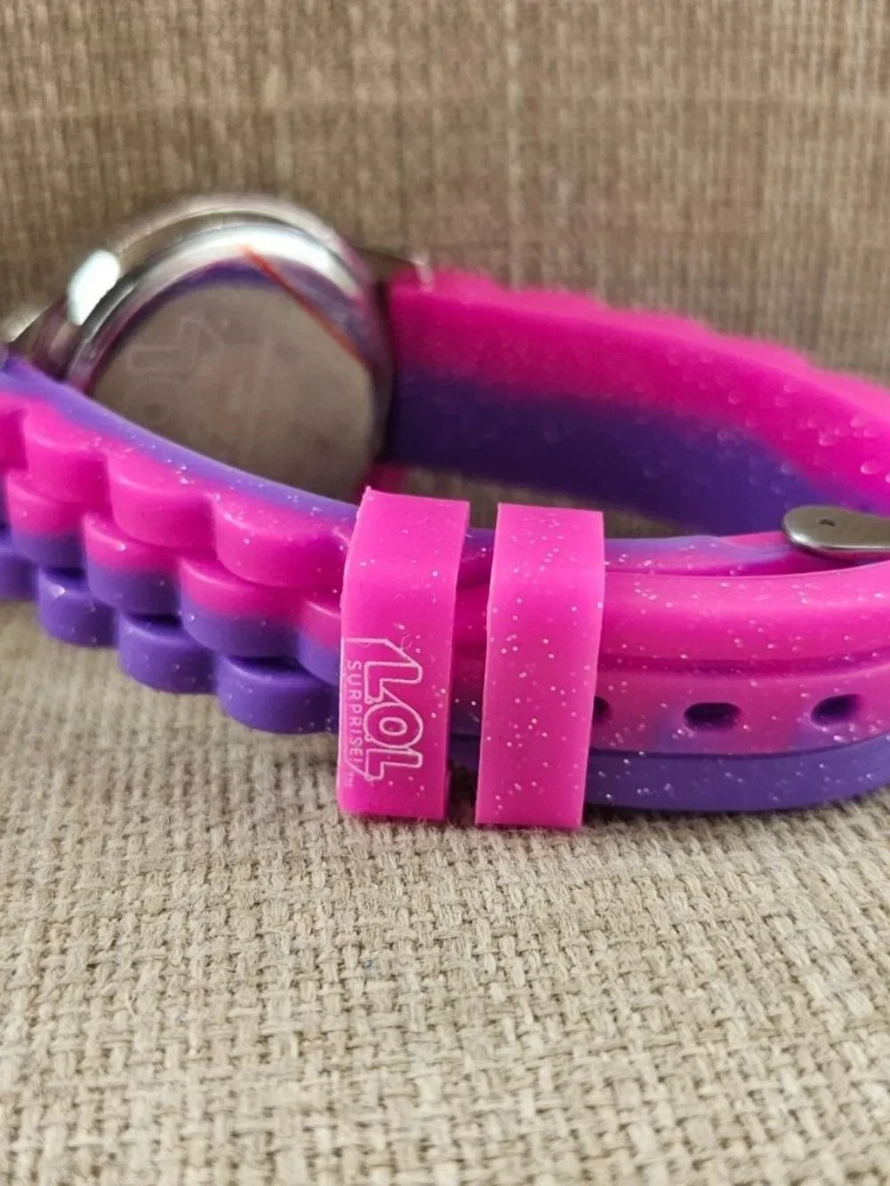LOL Surprise Girl Wristwatch Purple/Pink Tone Rubber Strap Analog Quartz Watch
